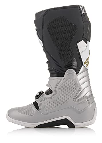 Alpinestars 2012014-1829-10, Tech 7 Botas Negro/Plata/Blanco/Oro Sz 10 Hombre, 41 EU