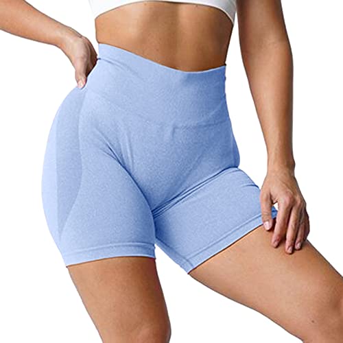 Pantalones cortos de algodón para mujer, cintura alta elástica, plisados, con volantes, lindos, para la playa, informales, fluidos Mallas compatible with Moto Mujer Mallas Fitness Mujer Baratas