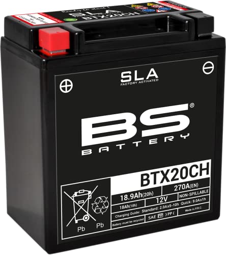 BS Battery 300766 btx20ch AGM SLA Batería de Moto, Color Negro