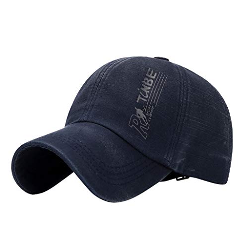 HAOTANG de Motorista Algodón Hombres Unisex Camionero Sombrero Trasero Béisbol Racing Motors Motocicleta de béisbol Boinas Beisbol Hombre Retro Vaqueras (Navy, One Size)