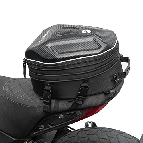 ROCKBROS Bolsa Asiento Moto, Bolsa de Equipaje Impermeable Mochila para Moto, Bolsa de Casco Capacidad 20-35L para Motocicleta