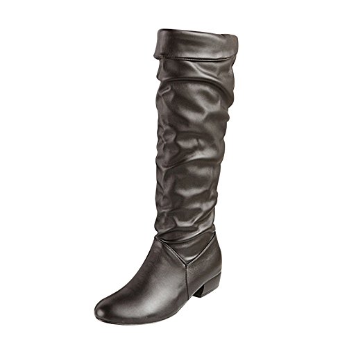 Botas Nieve Altas Mujer - Botas De Ante Casual Fashion Botas Punta hasta La Rodilla Invierno CáLidas Botas Planas Antideslizantes Zapatos Mujer Confort