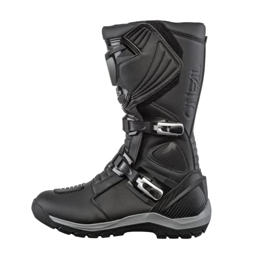 O'NEAL | Botas de Motocicleta | Enduro Aventura | Bota de Turismo Robusta e Impermeable, Plantilla Reforzada de Metal, Plantilla Reemplazable | Bota Sierra Pro | Adulto | Negro | Talla 44