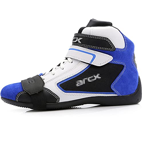 HUDJX Botas de Moto para Hombre Armadura Deportiva Scooter de protección Bota de Carretera Bota Protectora de Choque Botines Cortos Zapatos Antideslizantes de Motocicleta