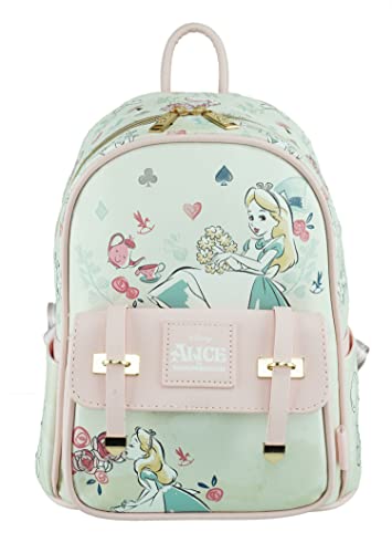 Disney Alicia en el país de las maravillas Wondapop Mini mochila de cuero vegano de 11 pulgadas, Rosado, Talla única, Mini mochila