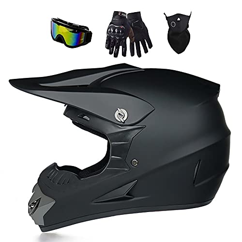 Byroads Casco Profesional Motocross Offroad Helmet con Gafas Máscara Guantes Cascos Dirt Bike ATV Motocicleta Casco Guantes Gafas Ideal ECE Homologado para Niño Adultos Bicicleta