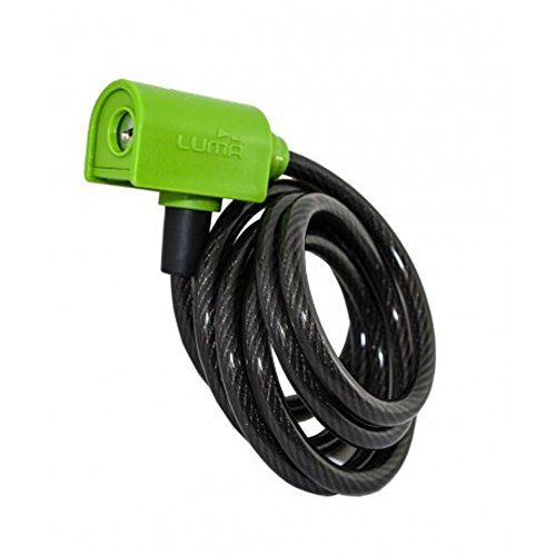 LUMA Enduro 7318 Candado Cable, Unisex Adulto, Verde, 8 mm / 185 cm