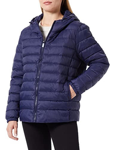 ONLY CARMAKOMA Cartahoe-Chaqueta con Capucha Acolchada, Azul marítimo, XL para Mujer