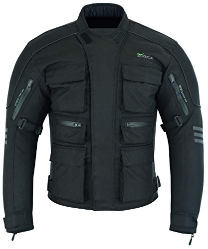 Chaqueta de motorista de Ridex para hombre CJ1, con protección, impermeable, hombre, schwarz - schwarz, extra-large