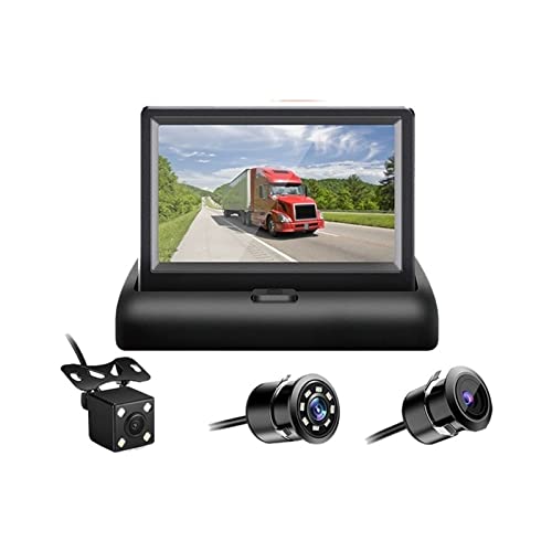 MOOMOO Like A Breeze 4.3 Pulgadas Monitor de Coche Plegable Monitor de Pantalla Cámaras de Aparcamiento de cámaras inversas Sistema de estacionamiento for Autos retrovisores monitores