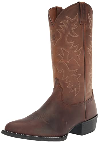 Ariat Men's Heritage Western R Toe Cowboy Boot, Distressed Brown, 10 D US