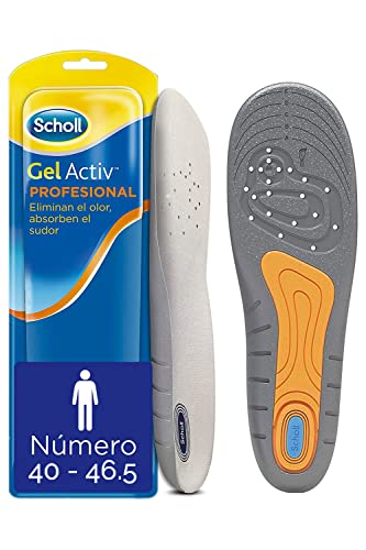 Scholl GelActiv, Plantillas de Hombre en Gel para Calzado de Trabajo, Comodidad para Todo el Día, Pack 2 Plantillas, Talla 40-46,5