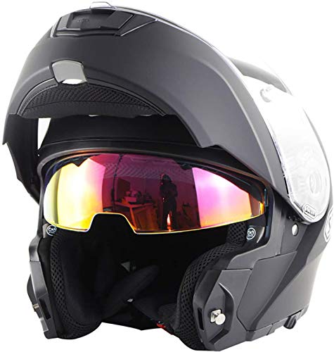 Casco De Motocicleta Cascos Abatibles, Casco Modular Anti-Vaho De Doble Visera Casco De Motocicleta Cascos Integrales Casco De Scooter Casco De Scooter Casco De Ciclomotor D,XXXXL