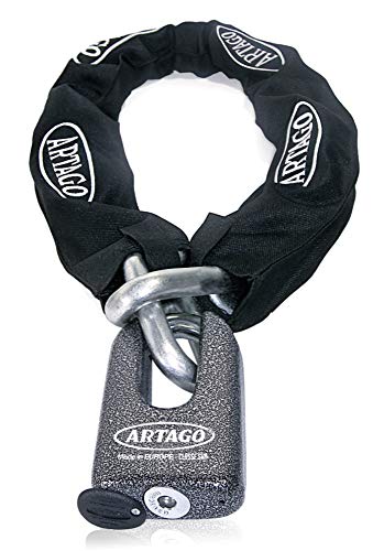 Artago 69T150 Cadena Antirrobo Moto Doble Función, Máxima Seguridad Bunker Selection, Homologado CLASSE Sra y Sold Secure Gold, ø15, 150 cm