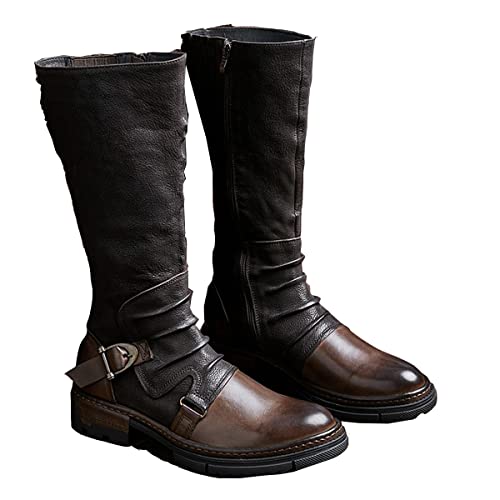 Botas De Cosplay Pirata Vikingo Medieval Zapatos Festival Larp Zapatos Renacentista Caballero Príncipe Zapatos Botas Mujeres Hombres Traje De Montar Bota,Marrón,45