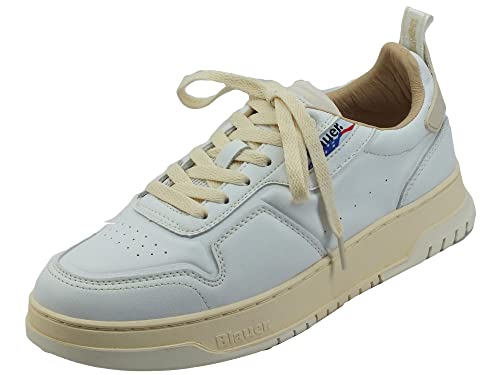 Blauer USA Harper White - Zapatillas deportivas para hombre de piel, Color blanco., 40 EU