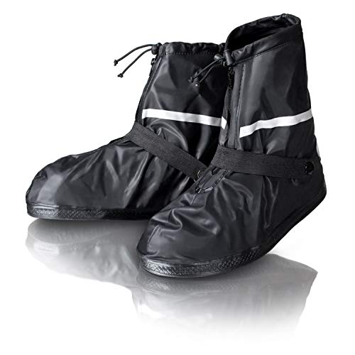 Amazy Cubre Zapatos Impermeable (Talla 38/39 | Cortos) Incl. Bolsas de Almacenamiento – Protectores de Zapatos Antideslizantes con reflectores para Lluvia, Nieve o Polvo