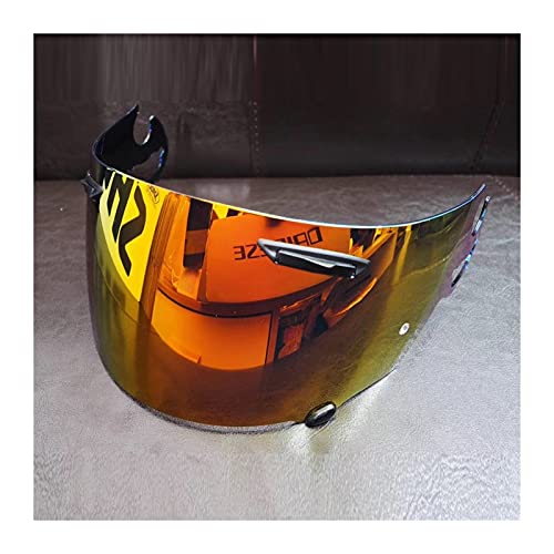 Tokyoo Funda de Lentes de Visera de Casco de Motocicleta de Cara Completa para AR-AI RR5 RX7-GP Cuántico ST RX-Q Chaser-V Corsair-V Axces 2 Visores de Motocicleta Escudo (Color : Orange)