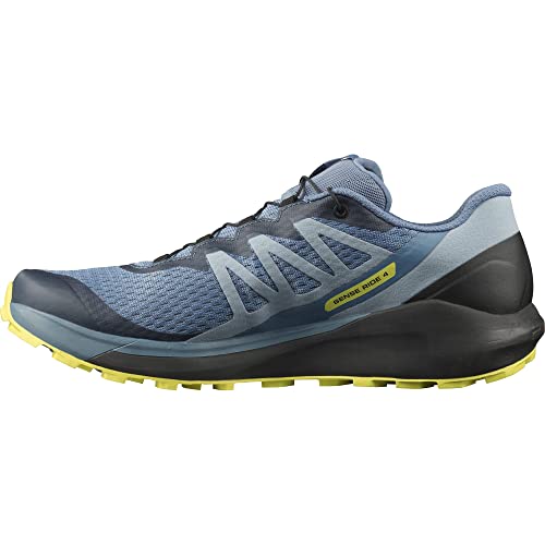 Salomon Sense Ride 4 Zapatillas de Trail Running para Hombre, Respuesta en la pisada, Sujeción del pie y protección, Agarre en todo tipo de terrenos, Copen Blue, 43 1/3