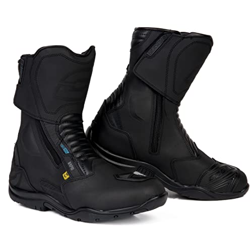 OZONE MOTO Rapid Botas de motocicleta Cuero de PU Membrana Hipora Forro de malla de poliéster Punta rígida Plantilla antibacteriana Elementos reflectantes