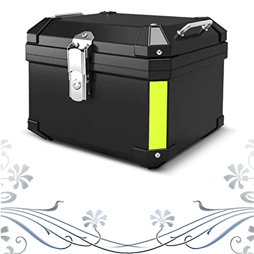 WNANCH 57L 45L Gran Capacidad Baúl De Moto, Caja De Moto para 2 Cascos Portacascos, 10 Kg De Carga, Topcase Maletero De Moto (Color : Negro, Size : 45L)