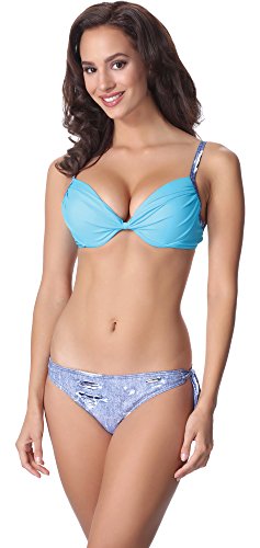 aQuarilla Bikini Trajes de Baño Dos Piezas Mujer AQ125(Azul Jeans/Azul, EU 42=ES 44)