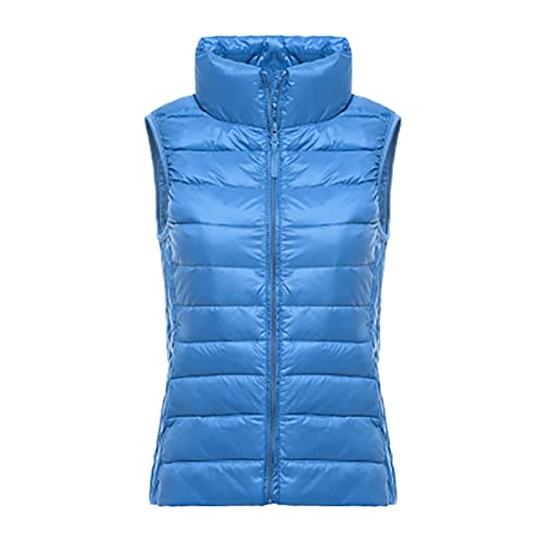 Dasongff Chaleco de mujer sin mangas con bolsillo – Chaqueta ligera para mujer, abrigo cálido, para invierno, chaqueta de plumón larga, ligera, para mujer, chaqueta de moto barata, BU1-A, XXL