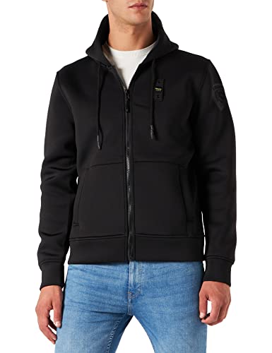 Blauer Felpa Aperta Cappuccio Sudadera con Capucha, 999 Nero, XL para Hombre