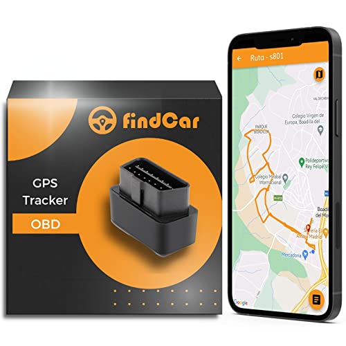 findCar OBD - Localizador GPS para Coche OBD [GPS OBD]. Sin Instalación. Localización en Tiempo Real. Alarmas: Exceso Velocidad, Antirobo y Geovalla