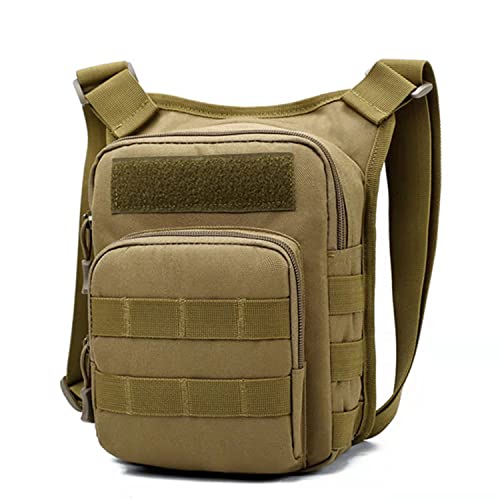 Bioasis Bolsa de Cintura Táctica de Molle EDC, Bolsa Compacta de Estilo Militar, con Sistema de MOLLE, Riñonera Militar Hombre para Escalada Senderismo Camping Deporte al Aire Libre, Caqui