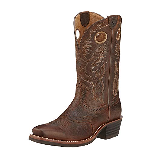 Ariat Men's Heritage Roughstock Western Cowboy Boot, Brown Oiled Rowdy, 10 EE