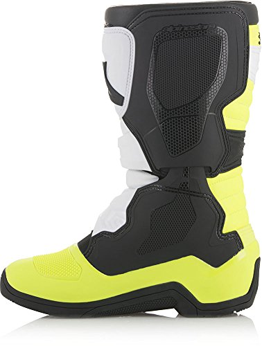 Alpinestars Tech 3S - Botas para jóvenes, color negro, blanco, amarillo fluorescente