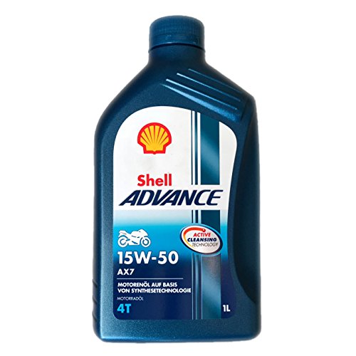 Shell 1504001 Advance 4T AX7 15W-50 Aceites de motor para coches, 1 Litro