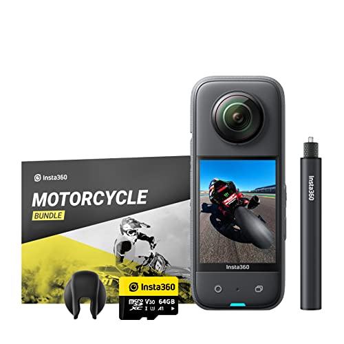 Insta360 X3 Kit Motero - Cámara de acción 360 Resistente al Agua, Sensor de 1/2