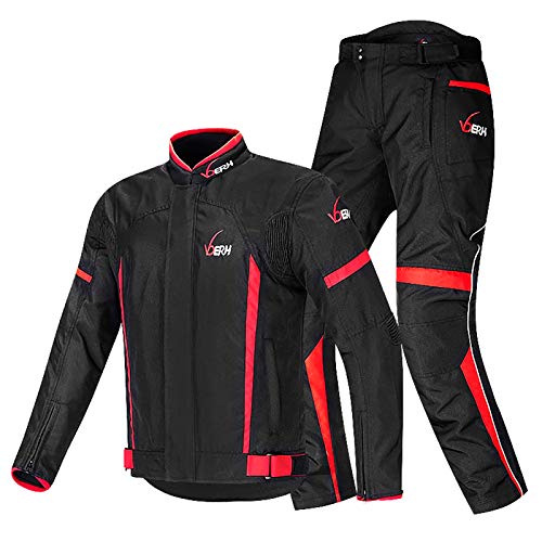 Chaqueta de Moto con Dispositivo protección y Forro Interior térmico. Chaleco térmico Manga extraíble con Certificado CE para Chaqueta Motocicleta de Carreras de 4 Estaciones E,M