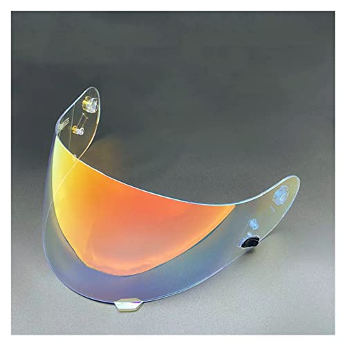 Parabrisas de Casco de Moto, Ca-SCO de Motocicleta Visera Ca-SCO Gafas Lente Cara Completa Compatible con H-JC HJ-09 CL-16 CL-17 CL-ST CL-SP CS-R1 CS-R2 CS-15 FG-15 FS-15 TR-1 (Color : Clear Revo Red