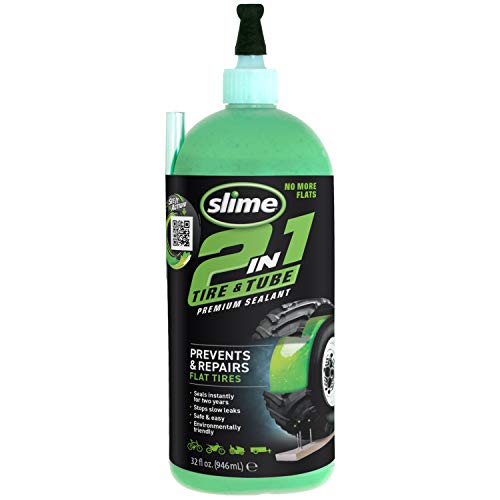 Slime 10194-51 Sellante de Neumáticos y Cámaras 2 en 1, Sellante de Reparación de Pinchazos, Premium, Prevenir y Reparar, apto para todos los Neumáticos y Cámaras fuera de carretera, 910ml (32oz)