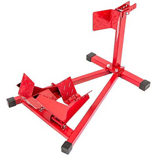 TecTake Soporte de motos soporte de rueda carga frontal mordaza motocicleta para 17”-21”