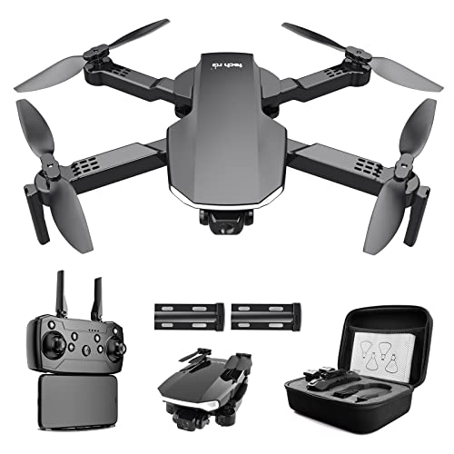 tech rc Dron Con Cámara 1080P, WiFi FPV, Dron Plegable Profesional Con Control Remoto de 4 Rotores, Modo Sin Cabeza, Vuelo Ruta Personalizada, Operación Simple, Adecuado Para Principiantes y Jovenes