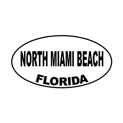 WZHLI 14.6cm X 7.7cm del Vinilo de la Etiqueta engomada del Coche de la Personalidad North Miami Beach Florida Negro Plata (Color Name : Black)