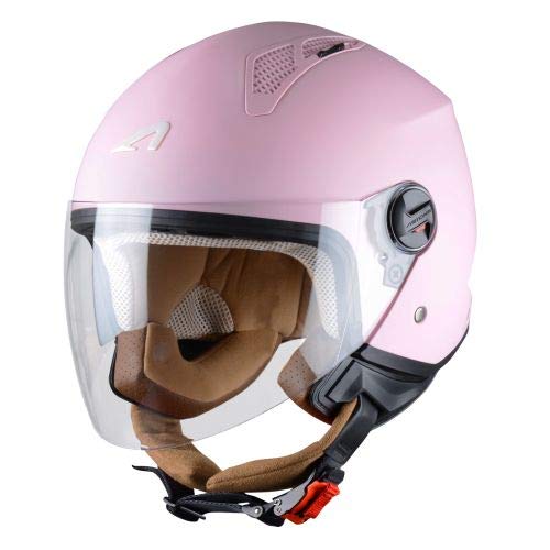 Astone Helmets - MINIJET monocolor - Casque jet - Casque jet urbain - Casque moto et scooter compact - Coque en polycarbonate - Flamingo M