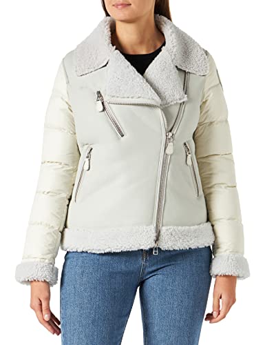 Blauer Piel Capo Hombro Acolchado Chaqueta de Cuero, 112 Harina Tapioca, XS para Mujer