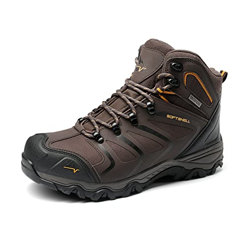 NORTIV 8 Botas de Montaña Zapatos de Senderismo Hombres Zapatillas Trekking Impermeables Ligeros al Aire Libre MARRÓN Negro 160448_M-E Talla 44 (EUR)