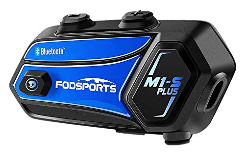 M1-S Plus Intercomunicador Casco Moto Fodsports con 900mAh, CVC Reducción De Ruido,Compartir Música, Micrófono Mudo, FM, Type-C, Intercomunicador 8 Jinetes De Bluetooth Moto Casco Manos Libres Moto