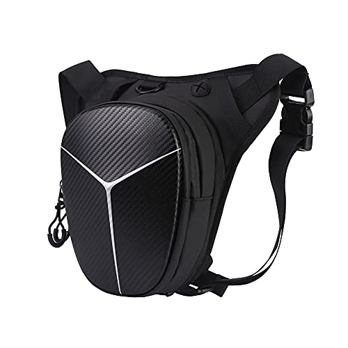 Eshow Bolsa de Pierna y Cintura para Hombres en Nylon, Riñonera Multifuncional para Herramientas de Trabajo y Motocicletas, Adecuada para Montañismo, Ciclismo y Senderismo