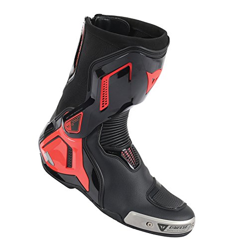 Dainese-TORQUE D1 OUT Botas, Negro/Fluo-Rojo, Talla 42