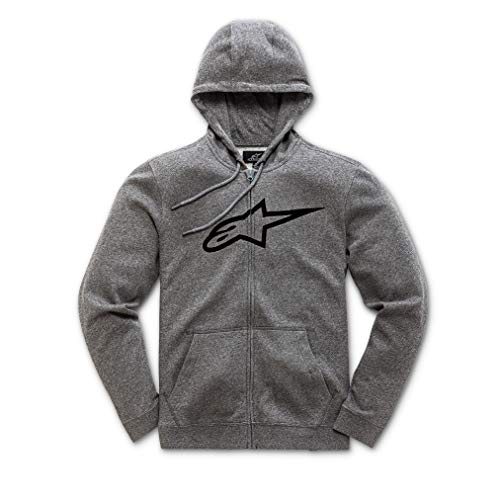 Alpinestar Ageless II Fleece Pull zippé Coupe Moderne Avec Logo imprimé, Hombre, Grey Heather/Black, L