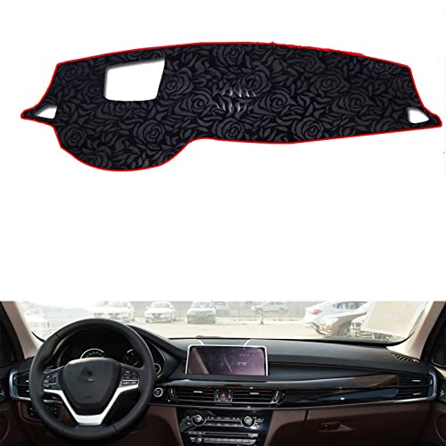 CANVIJ Alfombra Cubierta de salpicadero Último patrón de Rosa Antideslizante Cubierta del salpicadero del Coche Dash Mat Pad DashMat Anti-UV Etiqueta engomada del Coche para BMW X5 2014-2018