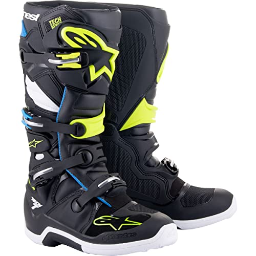 Alpinestars Tech 7 Botas de motocross (Black/Blue/Yellow,9 (43))