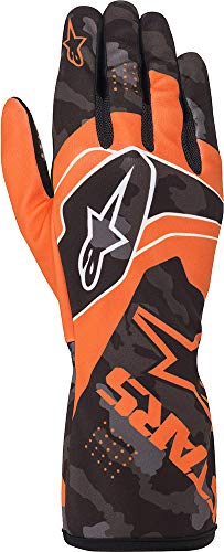 Alpinestars Tech 1-K Race V2 Camo - Guantes de karting (talla XL), color naranja y negro